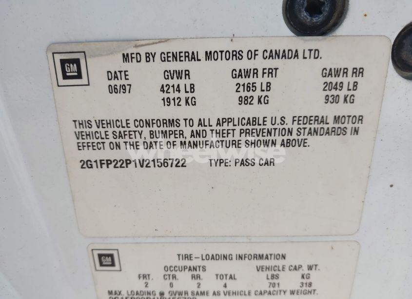 Photo 9 of 1997 Chevrolet Camaro Z28 (VIN 2G1FP22P1V2156722)