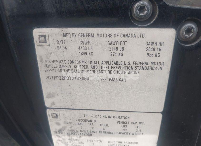 Photo 9 of 1996 Chevrolet Camaro Z28 (VIN 2G1FP22P3T2142060)