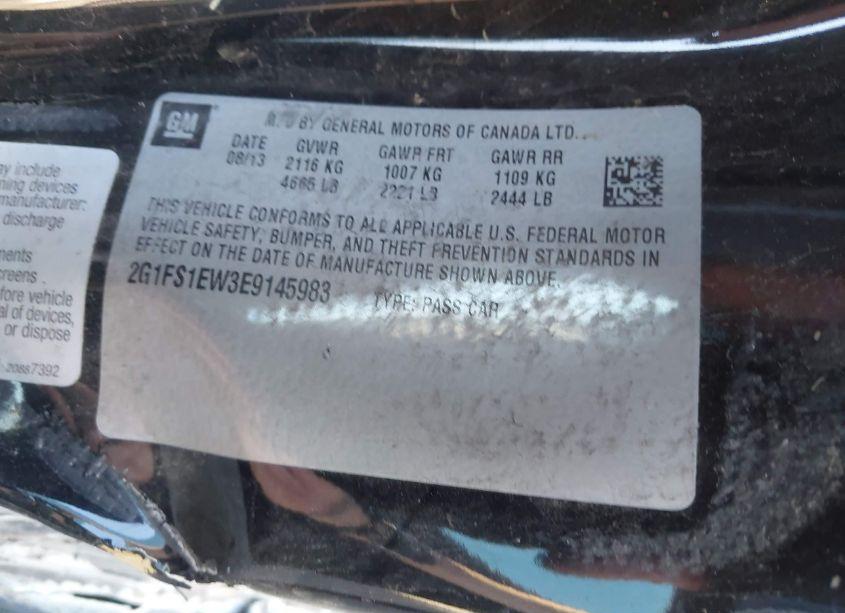 Photo 9 of 2014 Chevrolet Camaro 1SS (VIN 2G1FS1EW3E9145983)