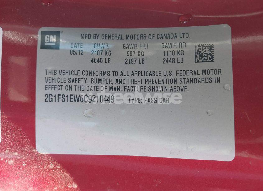 Photo 9 of 2012 Chevrolet Camaro 1SS (VIN 2G1FS1EW6C9210449)