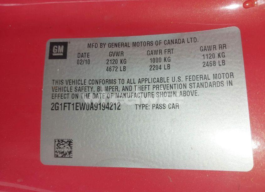 Photo 9 of 2010 Chevrolet Camaro 2SS (VIN 2G1FT1EW0A9194212)