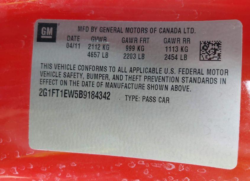 Photo 9 of 2011 Chevrolet Camaro 2SS (VIN 2G1FT1EW5B9184342)