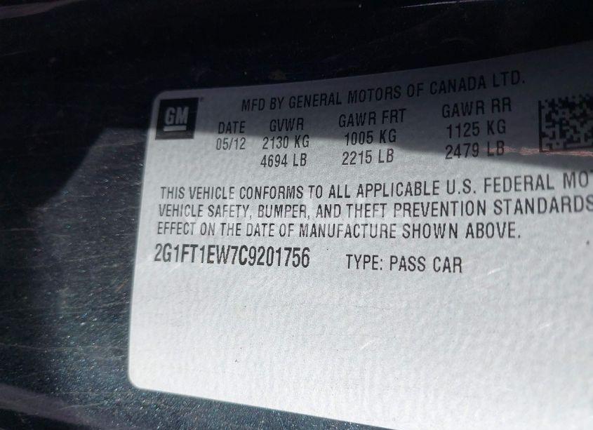 Photo 9 of 2012 Chevrolet Camaro 2SS (VIN 2G1FT1EW7C9201756)