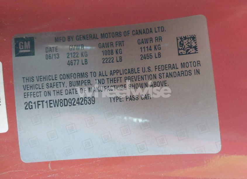 Photo 9 of 2013 Chevrolet Camaro 2SS (VIN 2G1FT1EW8D9242639)