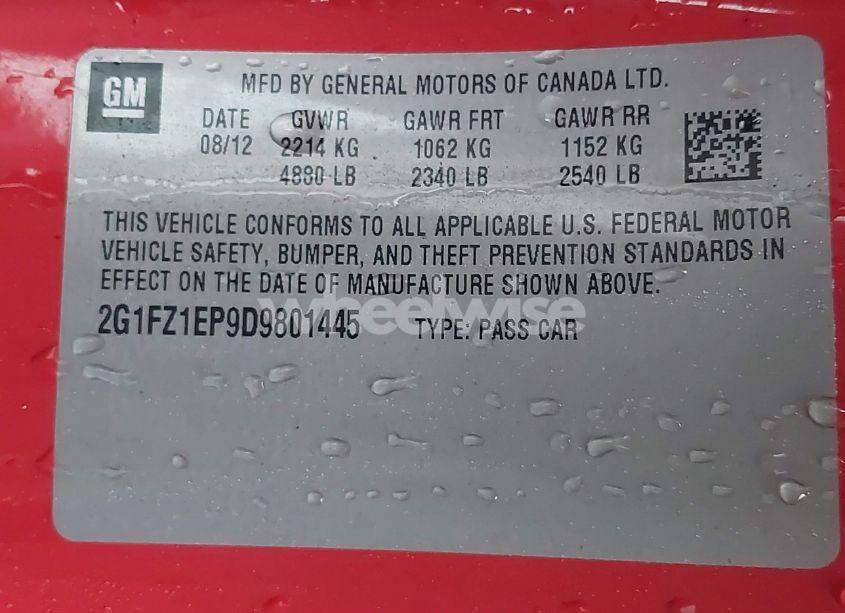 Photo 9 of 2013 Chevrolet Camaro ZL1 (VIN 2G1FZ1EP9D9801445)