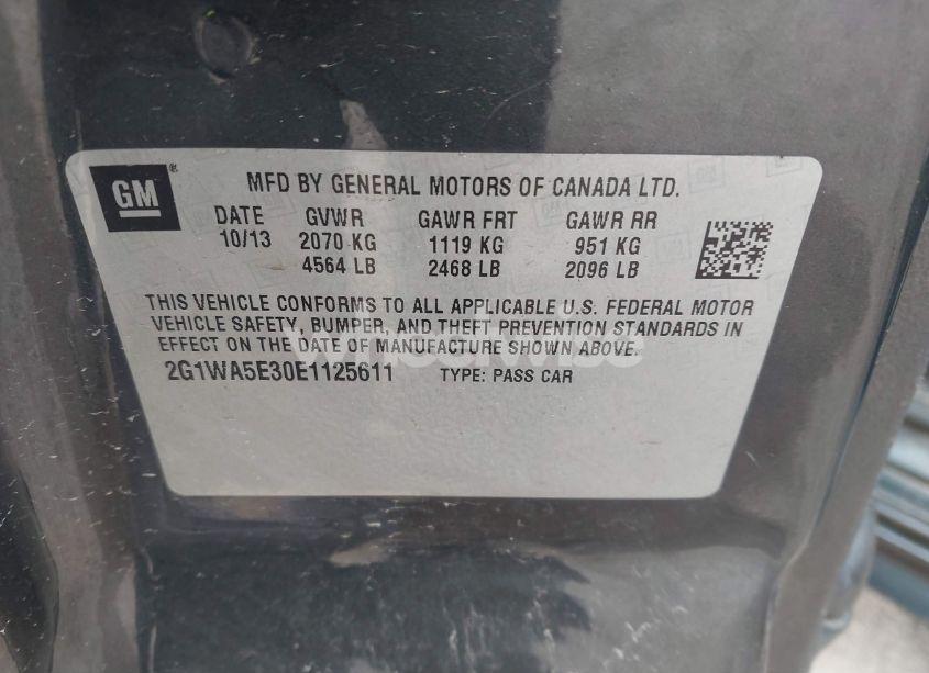 Photo 9 of 2014 Chevrolet Impala LIMITED LS (VIN 2G1WA5E30E1125611)