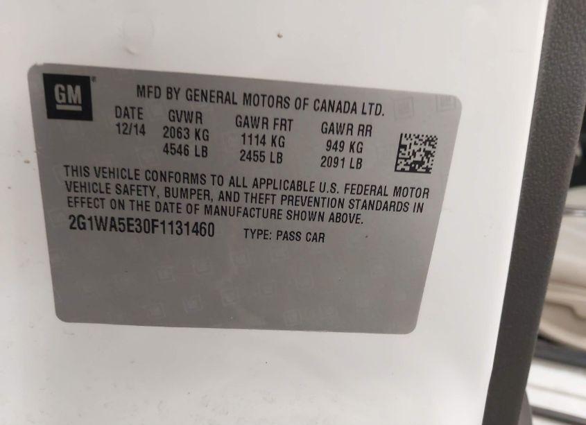 Photo 9 of 2015 Chevrolet Impala LIMITED LS (VIN 2G1WA5E30F1131460)