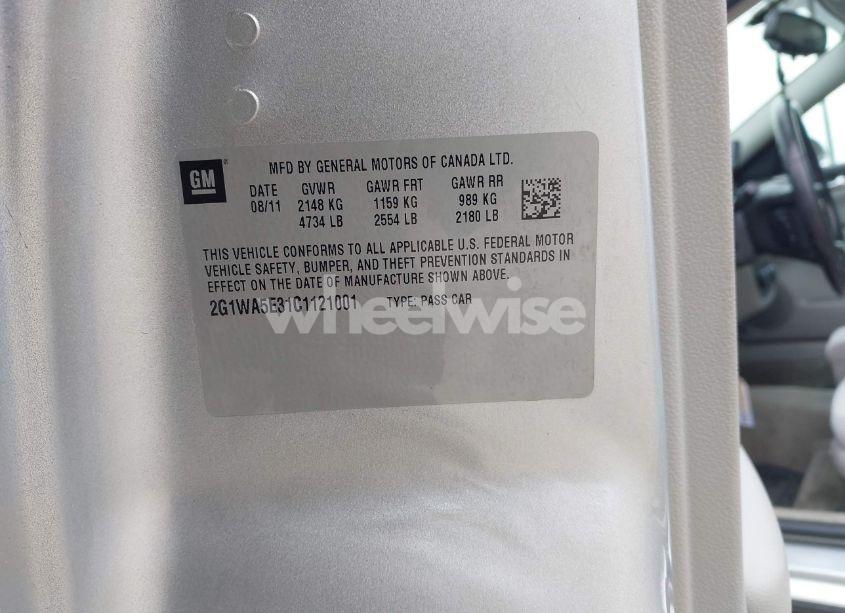 Photo 9 of 2012 Chevrolet Impala LS (VIN 2G1WA5E31C1121001)