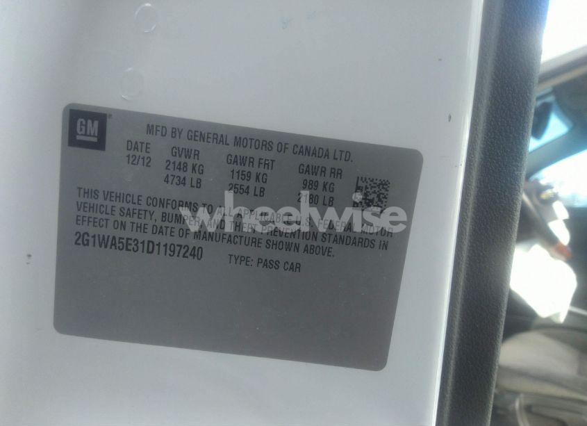 Photo 9 of 2013 Chevrolet Impala LS (VIN 2G1WA5E31D1197240)