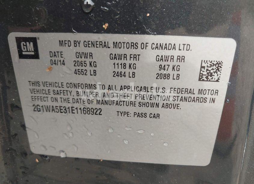 Photo 9 of 2014 Chevrolet Impala LIMITED LS (VIN 2G1WA5E31E1168922)