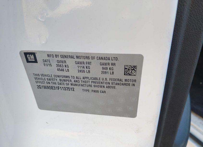 Photo 9 of 2015 Chevrolet Impala LIMITED LS (VIN 2G1WA5E31F1137512)