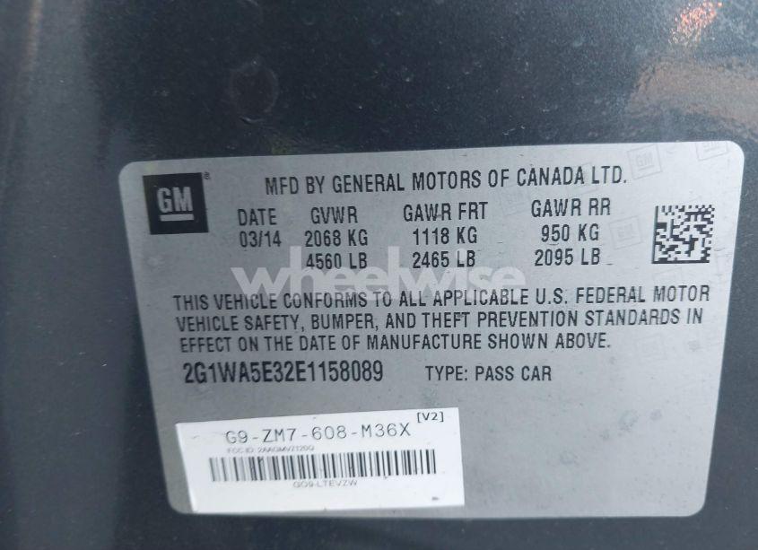 Photo 9 of 2014 Chevrolet Impala LIMITED LS (VIN 2G1WA5E32E1158089)