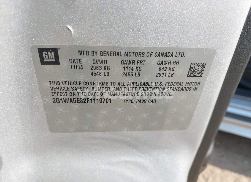 Photo 9 of 2015 Chevrolet Impala LIMITED LS (VIN 2G1WA5E32F1119701)