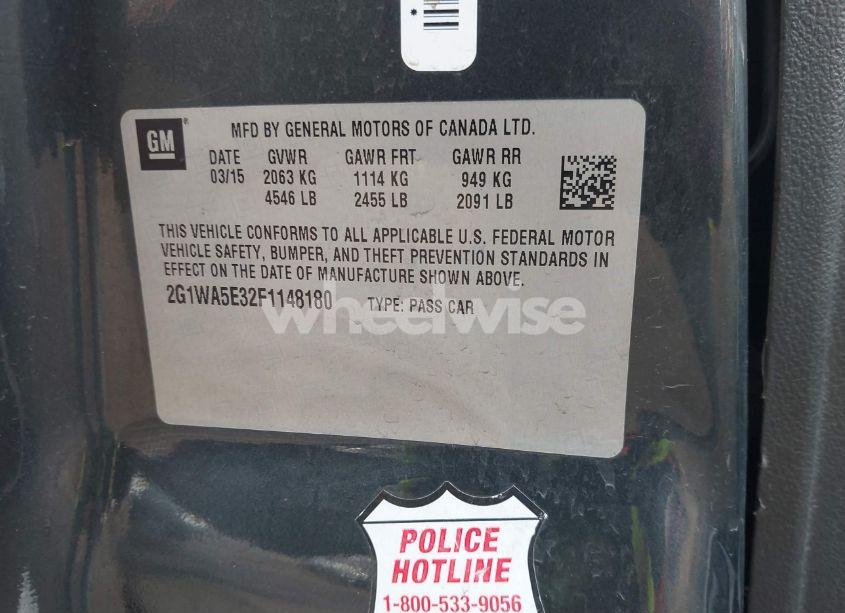 Photo 9 of 2015 Chevrolet Impala LIMITED LS (VIN 2G1WA5E32F1148180)