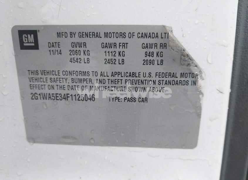 Photo 9 of 2015 Chevrolet Impala LIMITED LS (VIN 2G1WA5E34F1125046)