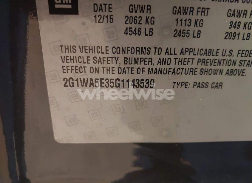 Photo 9 of 2016 Chevrolet Impala LIMITED LS (VIN 2G1WA5E35G1143539)