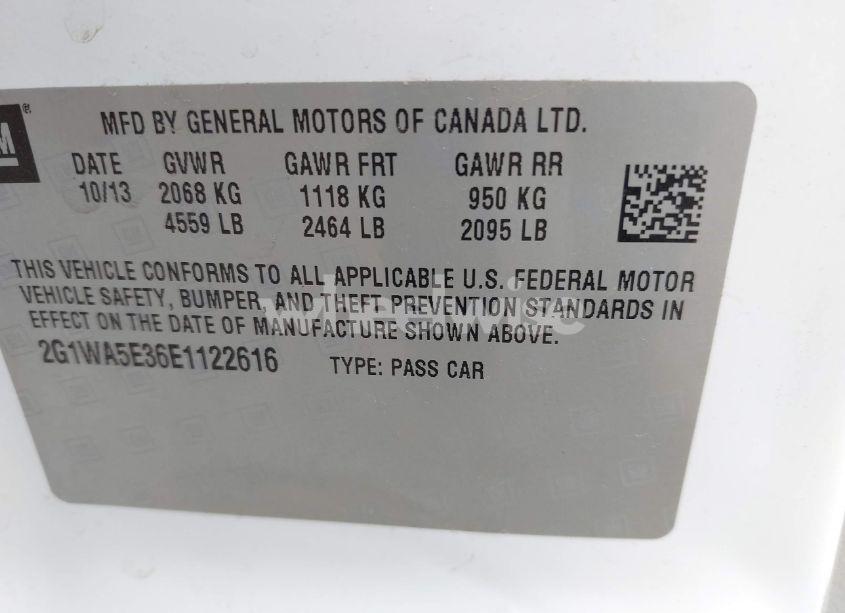 Photo 9 of 2014 Chevrolet Impala LIMITED LS (VIN 2G1WA5E36E1122616)