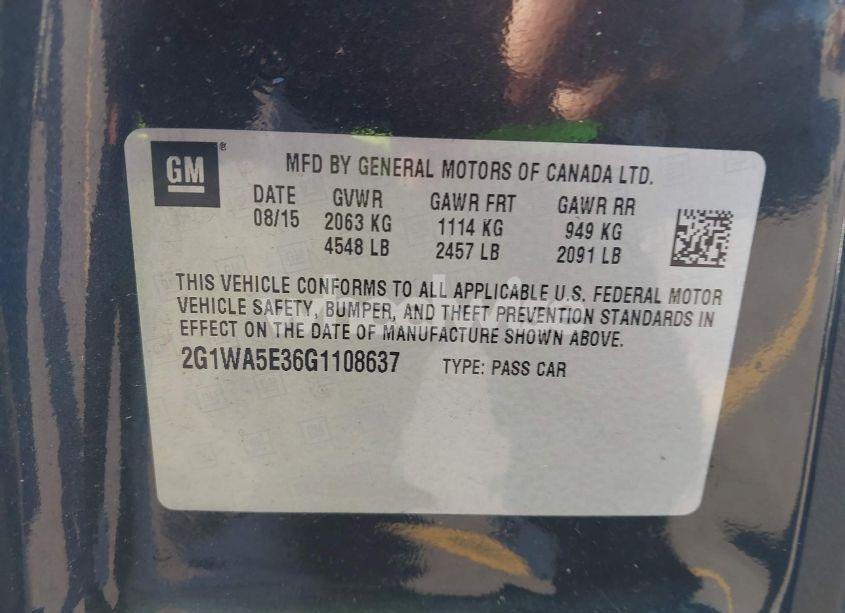 Photo 9 of 2016 Chevrolet Impala LIMITED LS (VIN 2G1WA5E36G1108637)