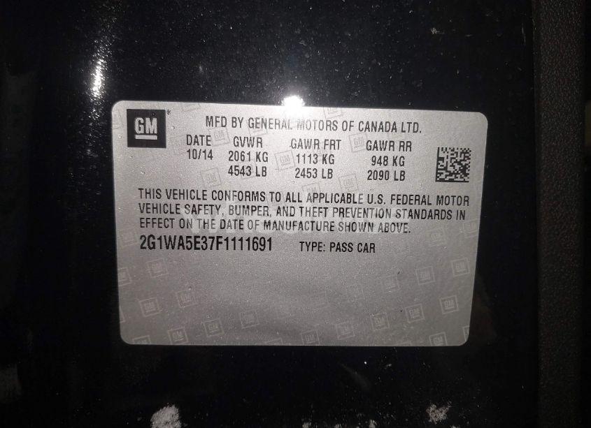 Photo 9 of 2015 Chevrolet Impala LIMITED LS (VIN 2G1WA5E37F1111691)