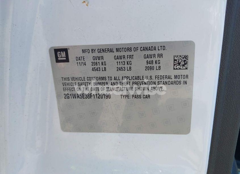 Photo 9 of 2015 Chevrolet Impala LIMITED LS (VIN 2G1WA5E38F1120190)