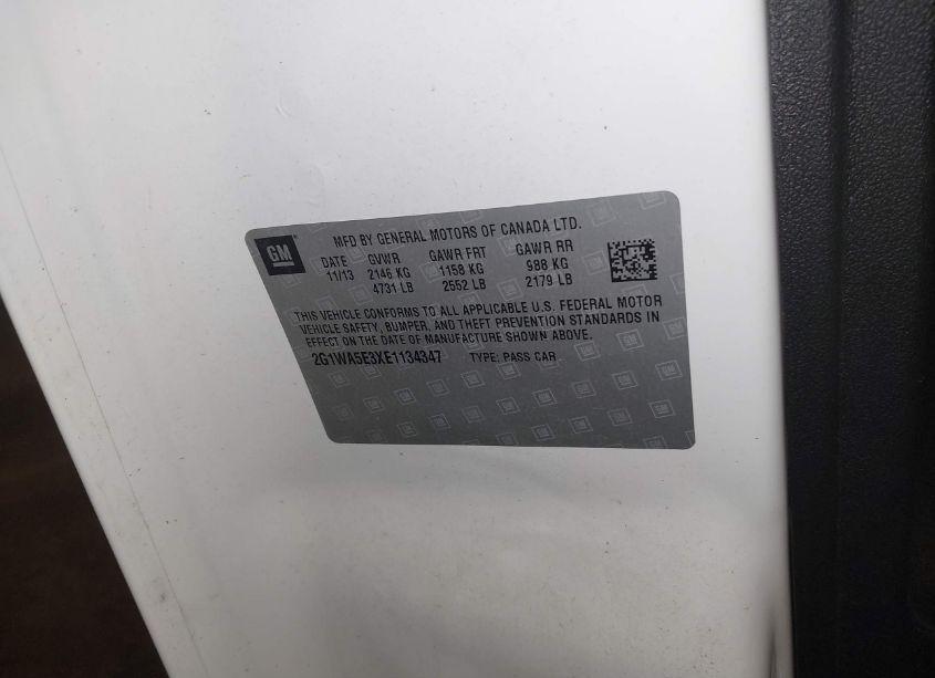 Photo 9 of 2014 Chevrolet Impala LIMITED LS (VIN 2G1WA5E3XE1134347)