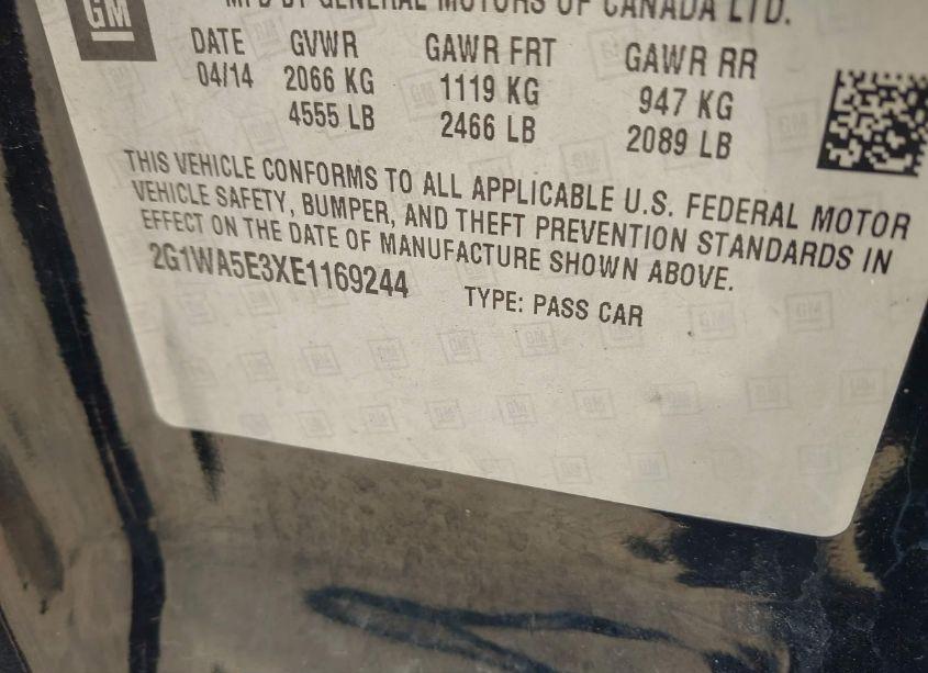 Photo 9 of 2014 Chevrolet Impala LIMITED LS (VIN 2G1WA5E3XE1169244)