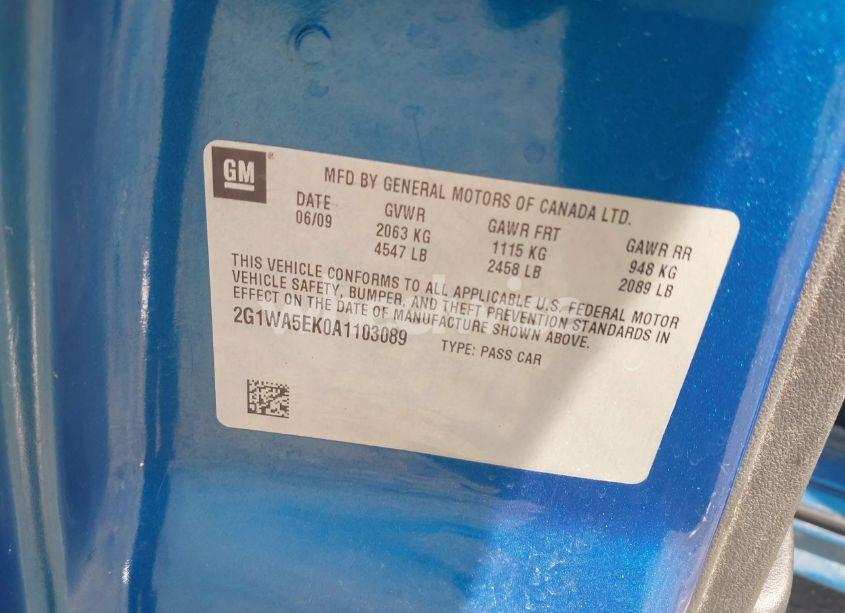 Photo 9 of 2010 Chevrolet Impala LS (VIN 2G1WA5EK0A1103089)