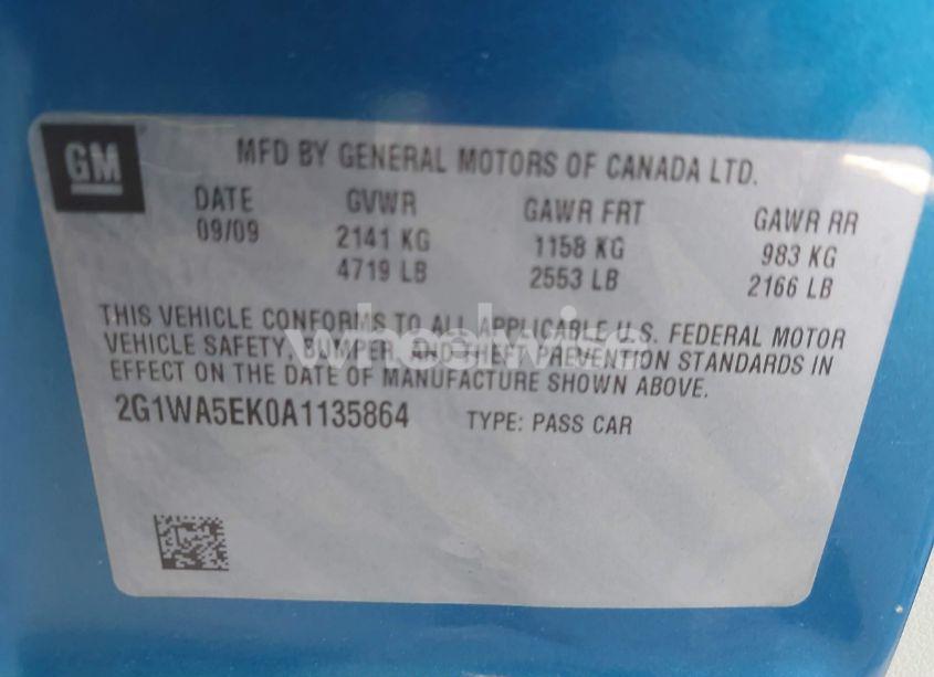 Photo 9 of 2010 Chevrolet Impala LS (VIN 2G1WA5EK0A1135864)