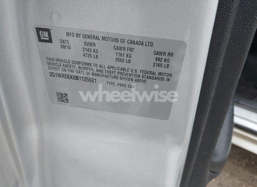 Photo 9 of 2011 Chevrolet Impala LS (VIN 2G1WA5EK0B1125921)