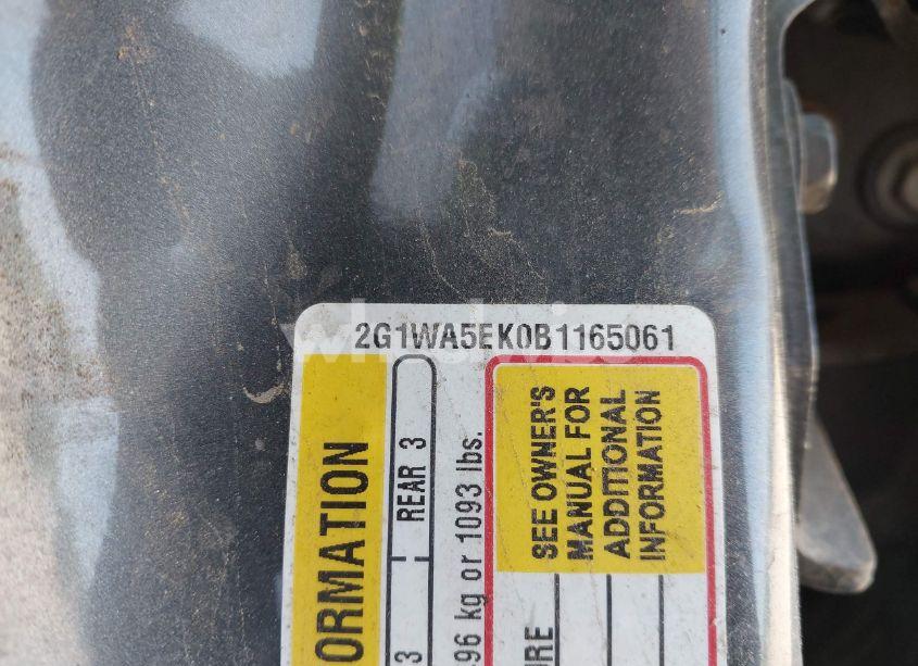 Photo 9 of 2011 Chevrolet Impala LS (VIN 2G1WA5EK0B1165061)