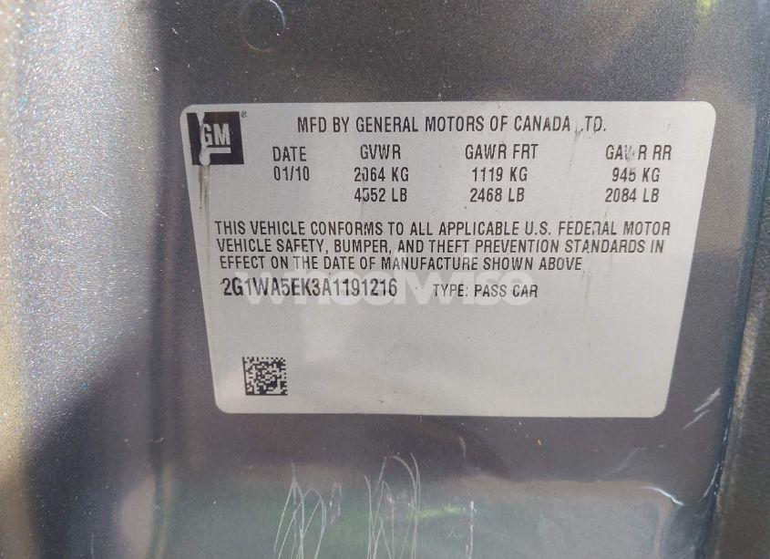 Photo 9 of 2010 Chevrolet Impala LS (VIN 2G1WA5EK3A1191216)