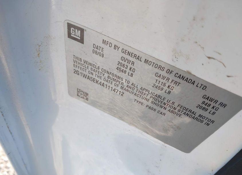 Photo 9 of 2010 Chevrolet Impala LS (VIN 2G1WA5EK4A1114712)