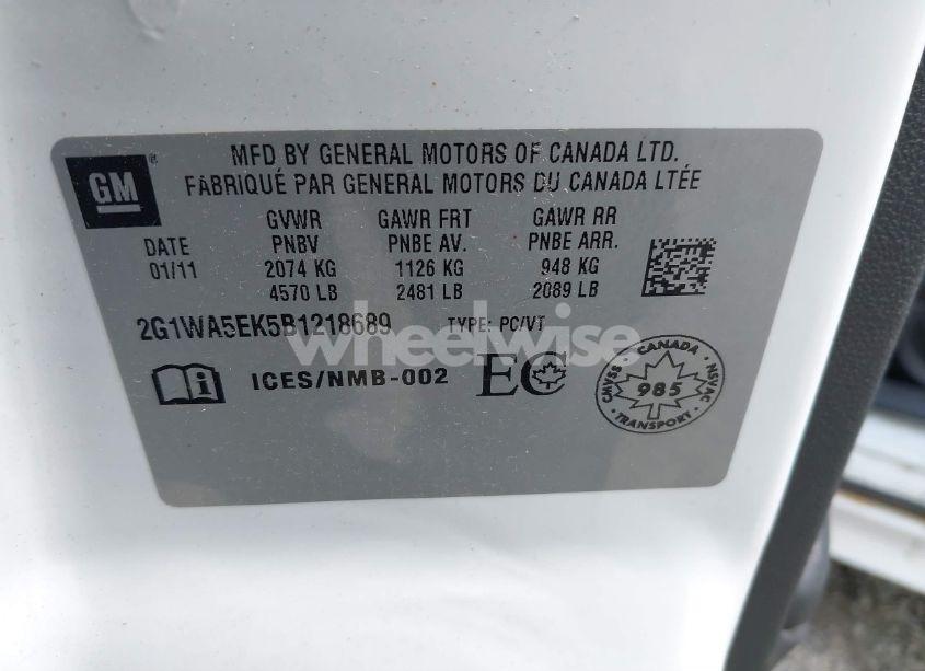 Photo 9 of 2011 Chevrolet Impala LS (VIN 2G1WA5EK5B1218689)