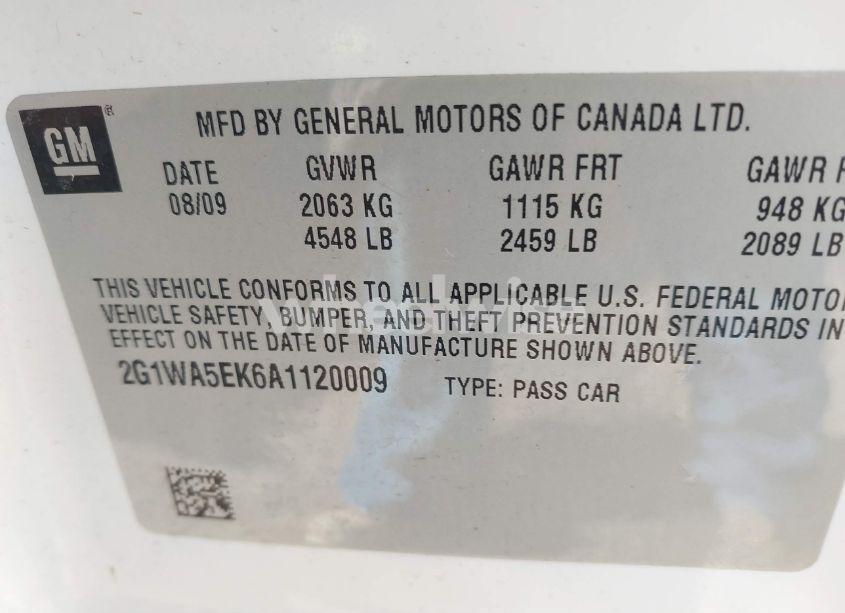 Photo 9 of 2010 Chevrolet Impala LS (VIN 2G1WA5EK6A1120009)