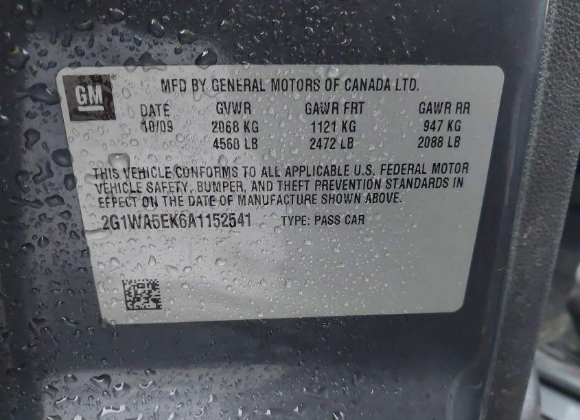 Photo 9 of 2010 Chevrolet Impala LS (VIN 2G1WA5EK6A1152541)