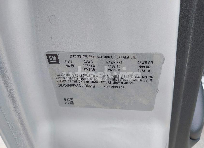 Photo 9 of 2010 Chevrolet Impala LS (VIN 2G1WA5EK6A1196510)