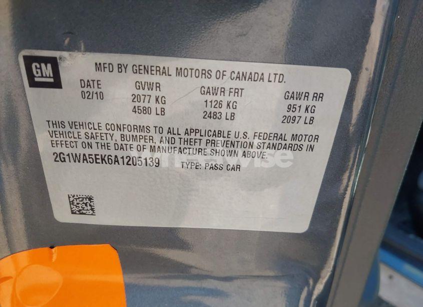 Photo 9 of 2010 Chevrolet Impala LS (VIN 2G1WA5EK6A1205139)