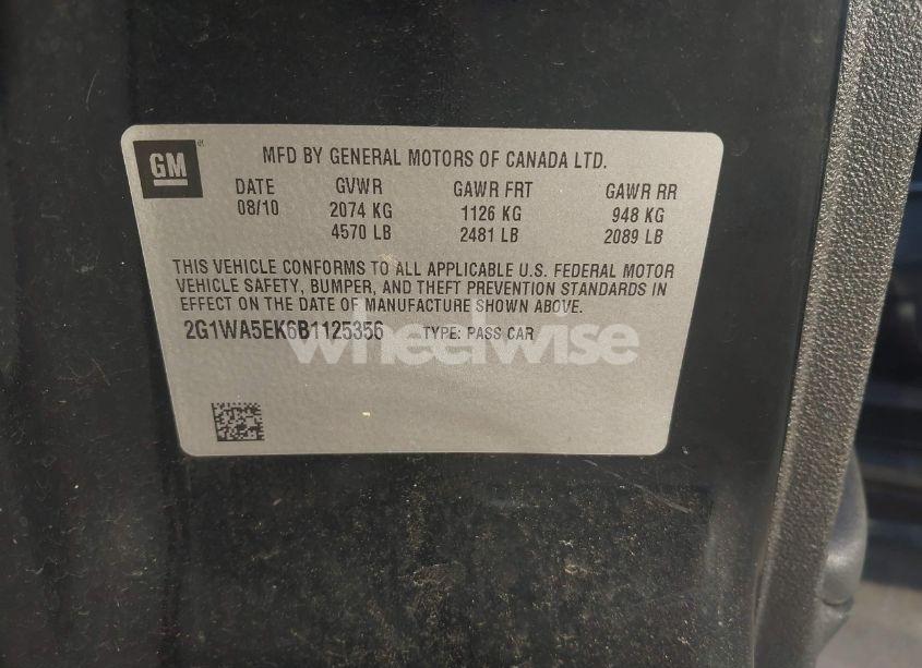 Photo 9 of 2011 Chevrolet Impala LS (VIN 2G1WA5EK6B1125356)