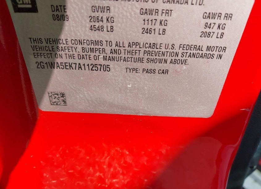 Photo 9 of 2010 Chevrolet Impala LS (VIN 2G1WA5EK7A1125705)