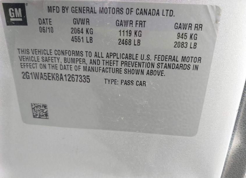 Photo 9 of 2010 Chevrolet Impala LS (VIN 2G1WA5EK8A1267335)