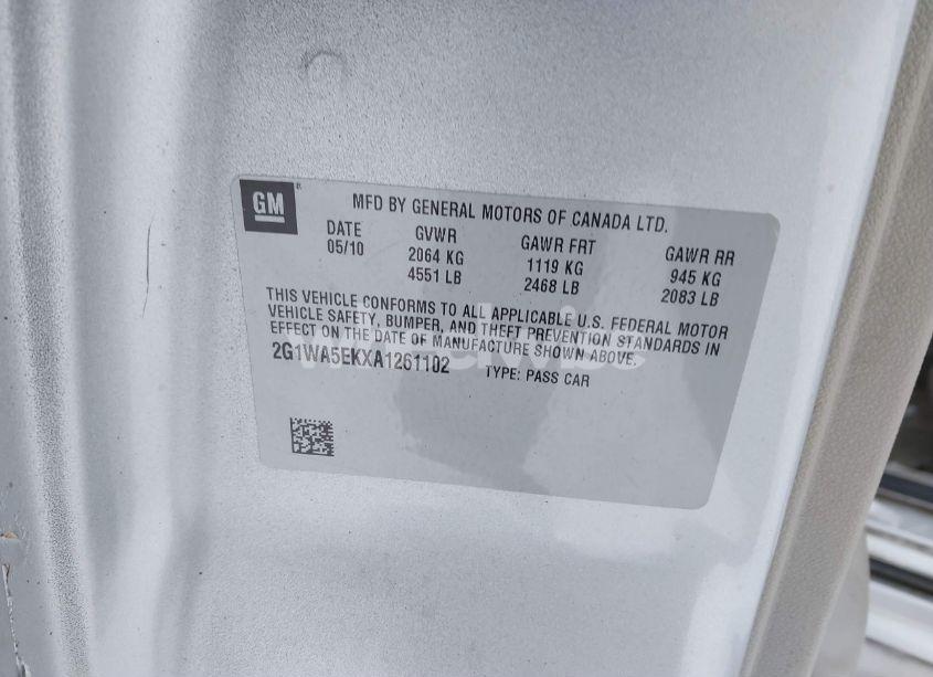 Photo 9 of 2010 Chevrolet Impala LS (VIN 2G1WA5EKXA1261102)