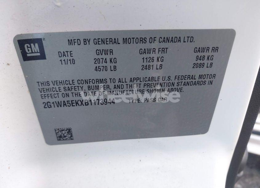 Photo 9 of 2011 Chevrolet Impala LS (VIN 2G1WA5EKXB1173944)