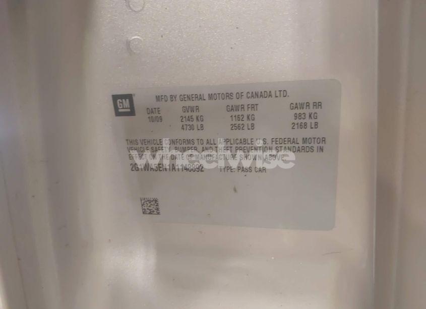 Photo 9 of 2010 Chevrolet Impala LS (VIN 2G1WA5EN1A1148892)