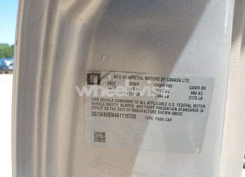 Photo 9 of 2010 Chevrolet Impala LS (VIN 2G1WA5EN4A1116728)