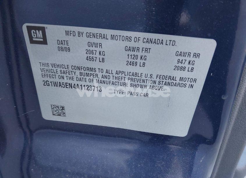 Photo 9 of 2010 Chevrolet Impala LS (VIN 2G1WA5EN4A1123713)