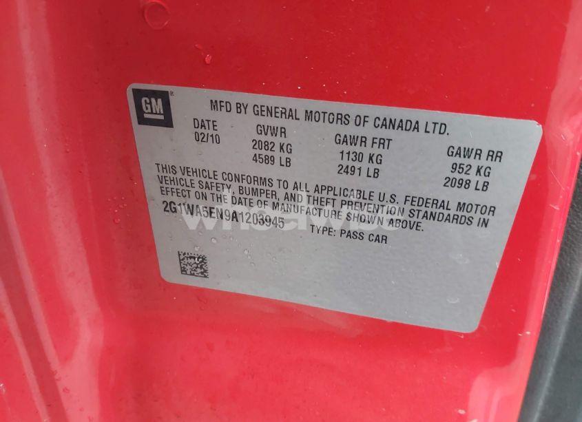 Photo 9 of 2010 Chevrolet Impala LS (VIN 2G1WA5EN9A1203945)