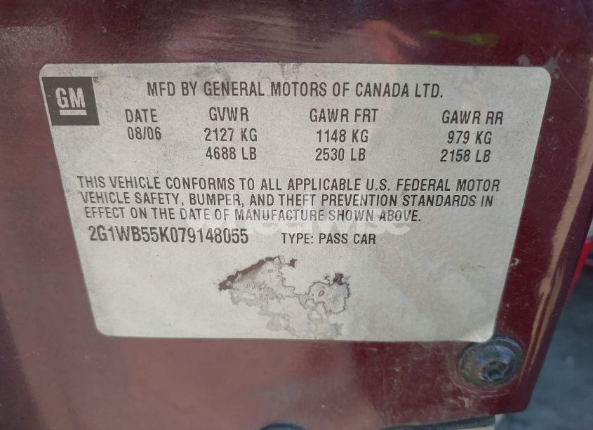 Photo 9 of 2007 Chevrolet Impala LS (VIN 2G1WB55K079148055)