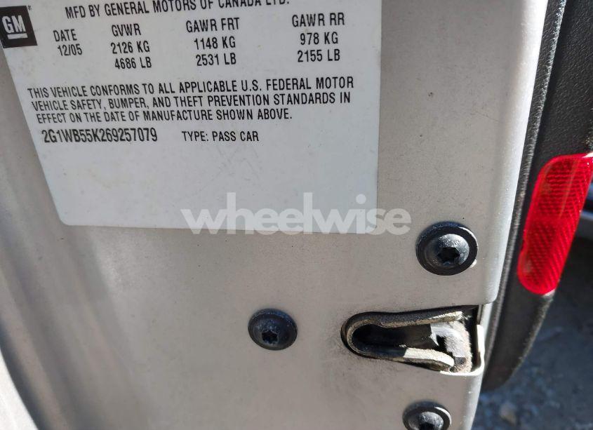 Photo 9 of 2006 Chevrolet Impala LS (VIN 2G1WB55K269257079)