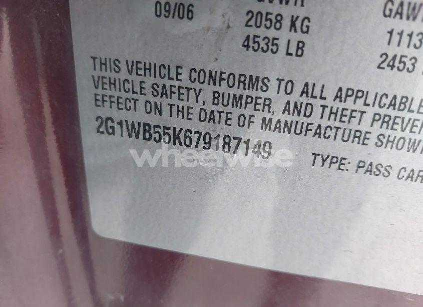 Photo 9 of 2007 Chevrolet Impala LS (VIN 2G1WB55K679187149)