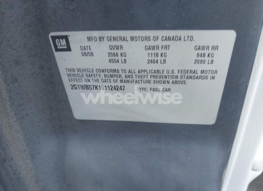 Photo 9 of 2009 Chevrolet Impala LS (VIN 2G1WB57K191124247)